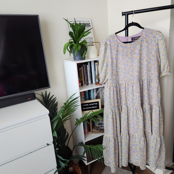 CodexMode Dresses Code X Mode Short Sleeve Floral Tiered Maxi Dress